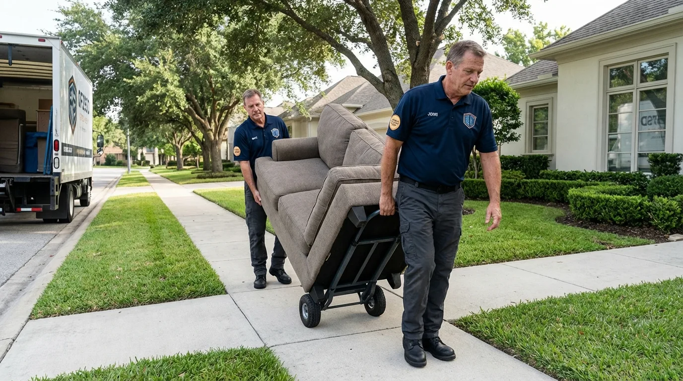 Local residential moving crew loading furniture in Gibbsboro, NJ
